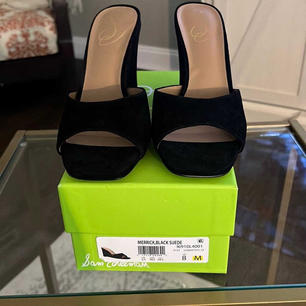 Sam Edelman Black Suede Merrick shoes, 8. NWB
